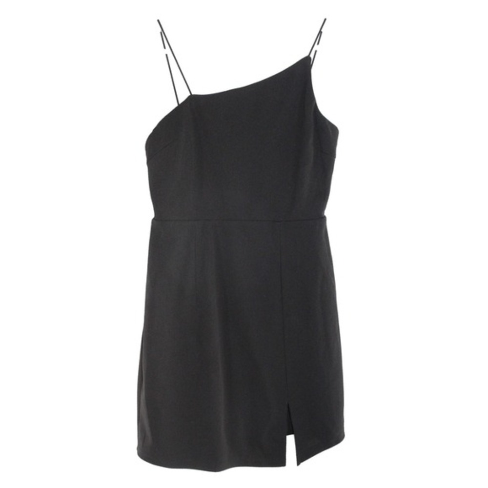 Olia Mini Dress Asymmetrical One‎ Shoulder Size M Black 21D2105